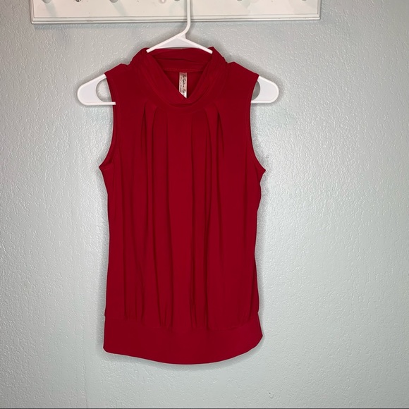 Per Seption Tops - Per Seption Petite Business Casual Red Blouse